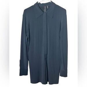 Norma‎ Kamali slate gray button up Jumpshorts Romper, XS